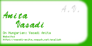 anita vasadi business card